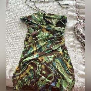 Tulum inspired cut out ruched dress size medium, worn once